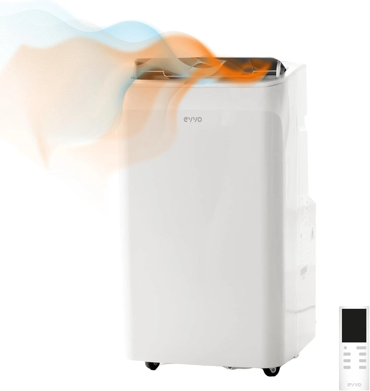 Przenośny Klimatyzator EVVO Chłodzenie i Grzanie, Klasa A, 12.000 BTU, Pilot i Programator Czasowy 24h, 4 w 1, Osuszacz, Wentylacja, Do 26 m2. (Model: CLIMA P12 Chłodzenie i Grzanie)
