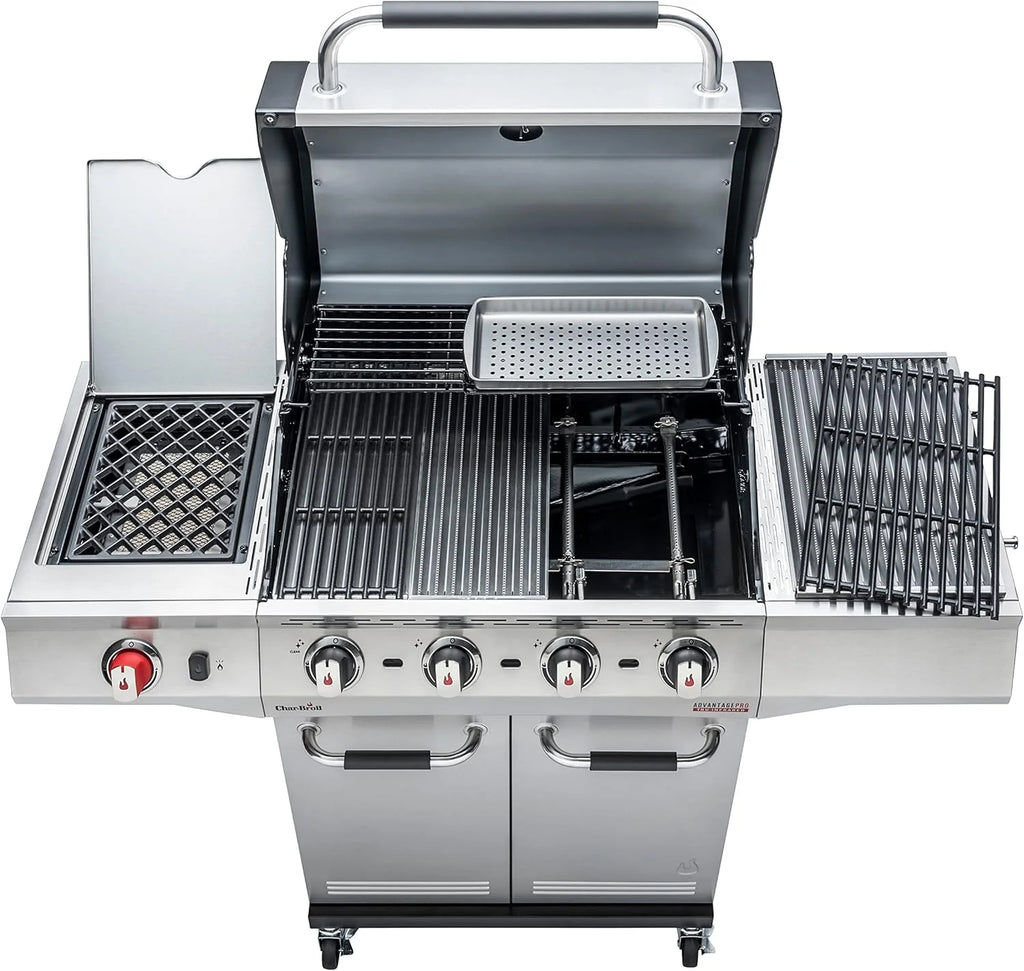 Char-Broil Grill gazowy Advantage PRO S 4 - Grill gazowy z 4 palnikami i technologią TRU-Infrared, palnik o wysokiej wydajności 900°C, ruszty żeliwne
