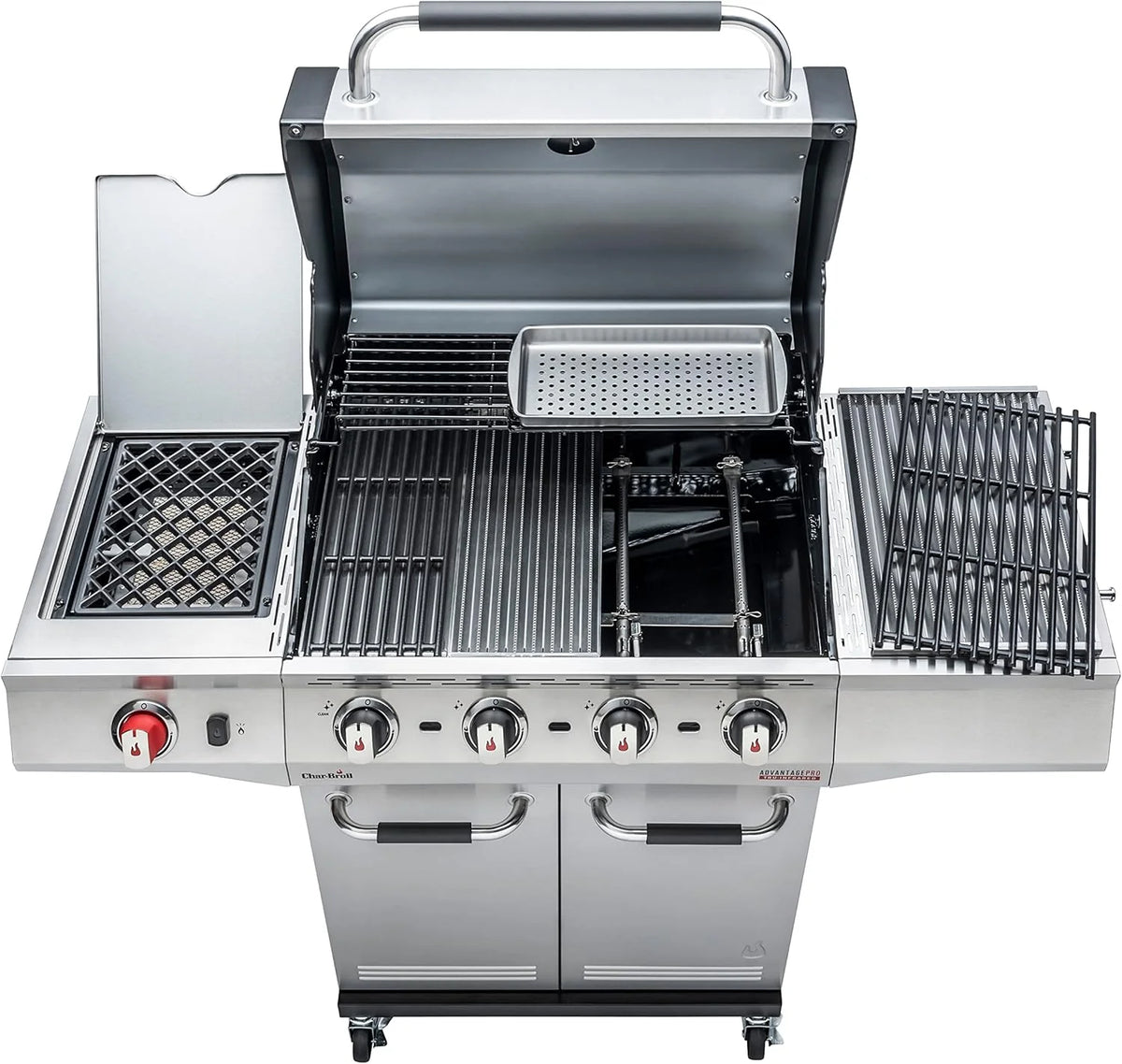 Char-Broil Grill gazowy Advantage PRO S 4 - Grill gazowy z 4 palnikami i technologią TRU-Infrared, palnik o wysokiej wydajności 900°C, ruszty żeliwne