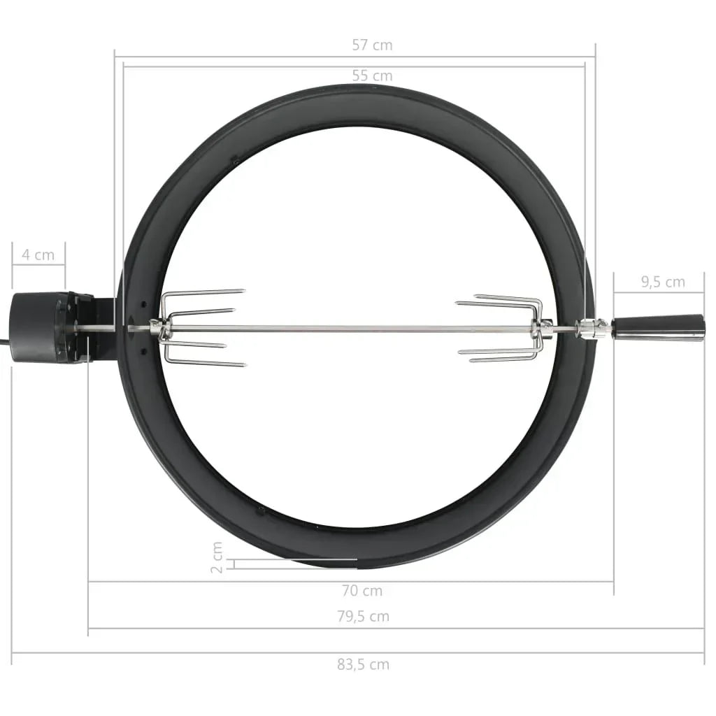 Zestaw Pierścieni Do Grilla Czarny 57 cm Vidaxl