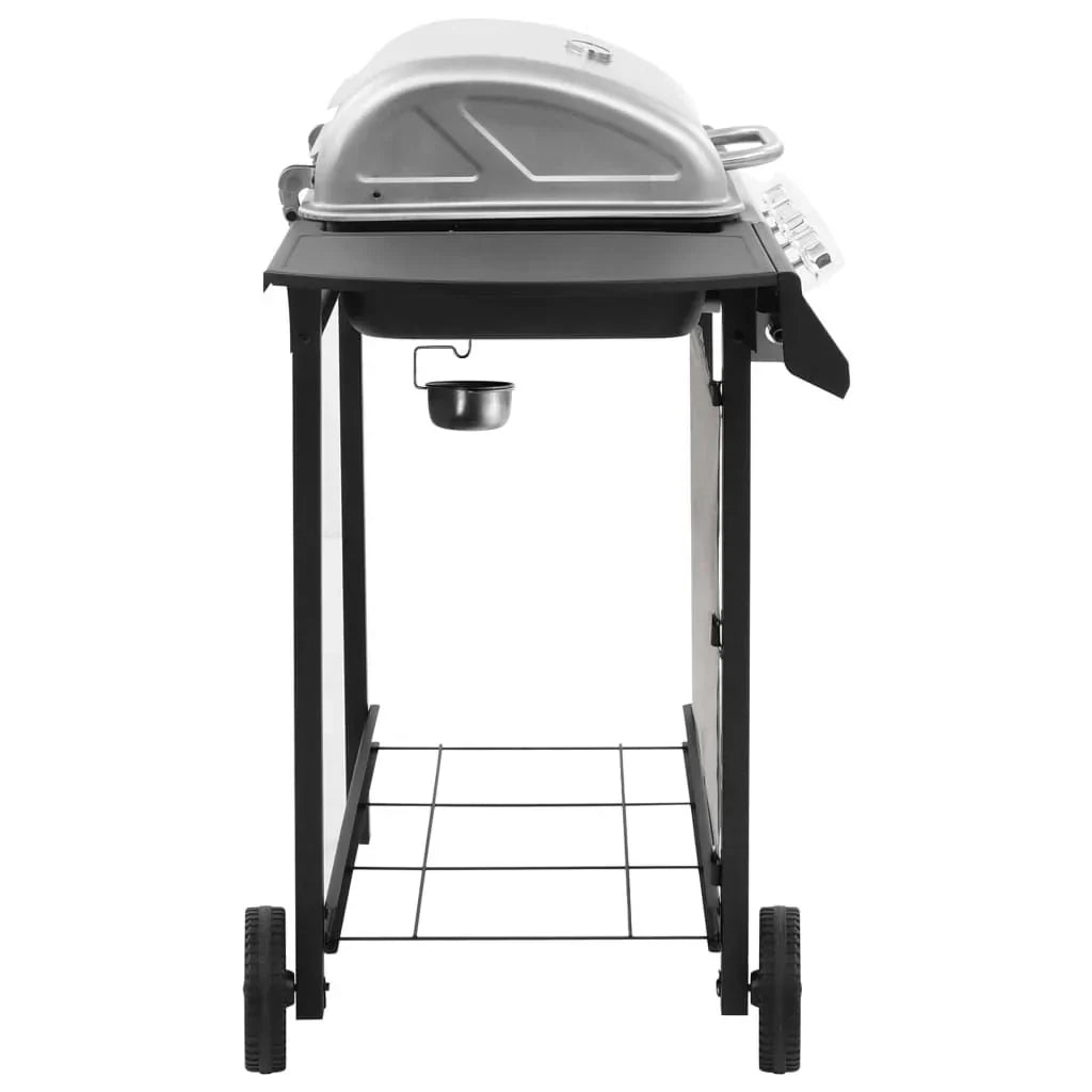 Czarno-srebrny grill gazowy 4-palnikowy Vidaxl