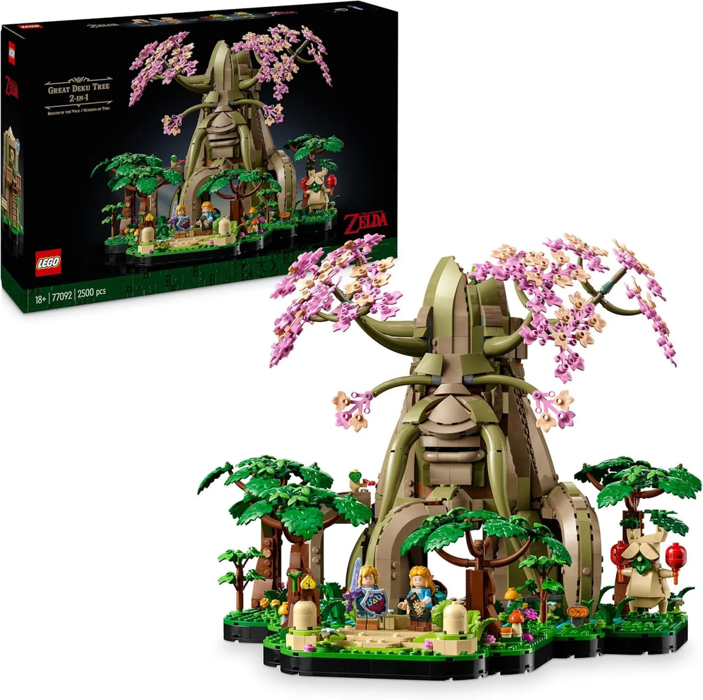 The Legend of Zelda Wielkie Drzewo Deku „2 w 1”, Zestaw Modelarski dla Dorosłych z Zeldą i 3 Minifigurkami Linka, Prezent dla Fanów Gier Wideo Ocarina of Time i Breath of The Wild 77092