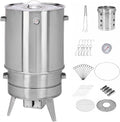 Wędzarnia beczkowa Grill do mięsa Materiał ze stali nierdzewnej Grill obrotowy 360° Z termometrem i pojemnikiem na popiół 50 cm średnicy Grill