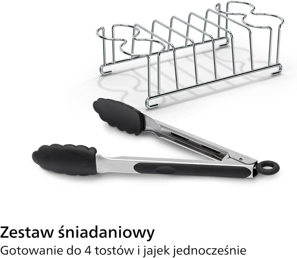 Philips Ovi Dual Basket z parą - Wyjątkowe funkcje gotowania Steamfry, Gotowania na parze, Airfry - 19 sposobów gotowania; pojemność 9L (3L + 6L), RapidAir Plus, automatyczne SteamClean (NA550/00)
