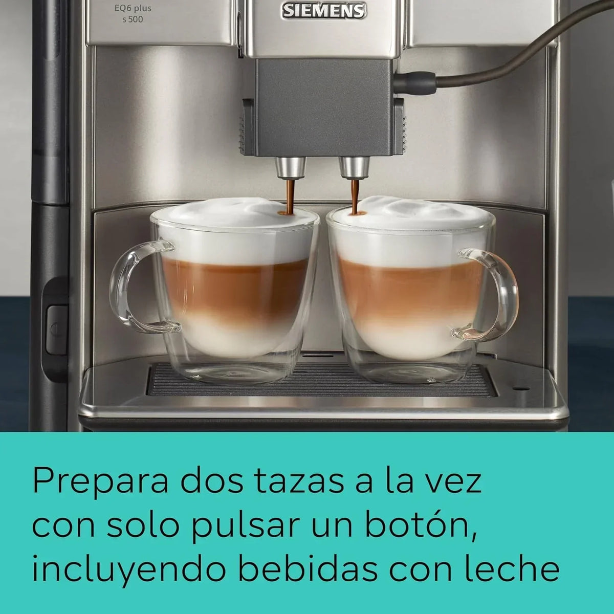 Siemens – Ekspres automatyczny EQ6 plus s500, aromaDouble Shot, autoMilk Clean, ceramDrive, Display CoffeeSelect, Czarny/Inox, TE655203RW