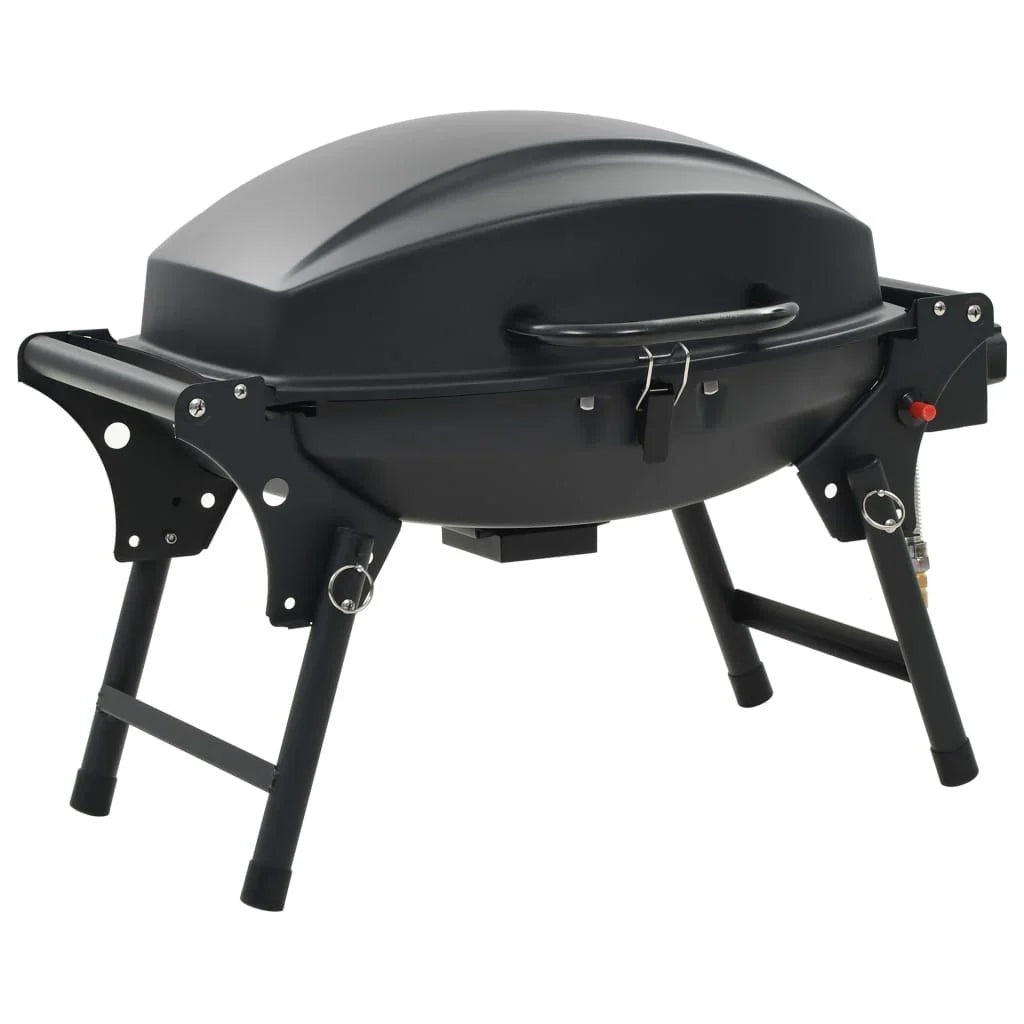 Przenośny grill gazowy z 1 palnikiem czarny Vidaxl