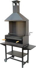 Imex El Zorro – Grill z Kominkiem i Metalowymi Półkami | 61x40x217 cm | Wzmocniona Stal z Rusztem Ze Stali Nierdzewnej i Kominem Odprowadzającym Dym | Idealny do Ogrodów, na Patia i Tarasy