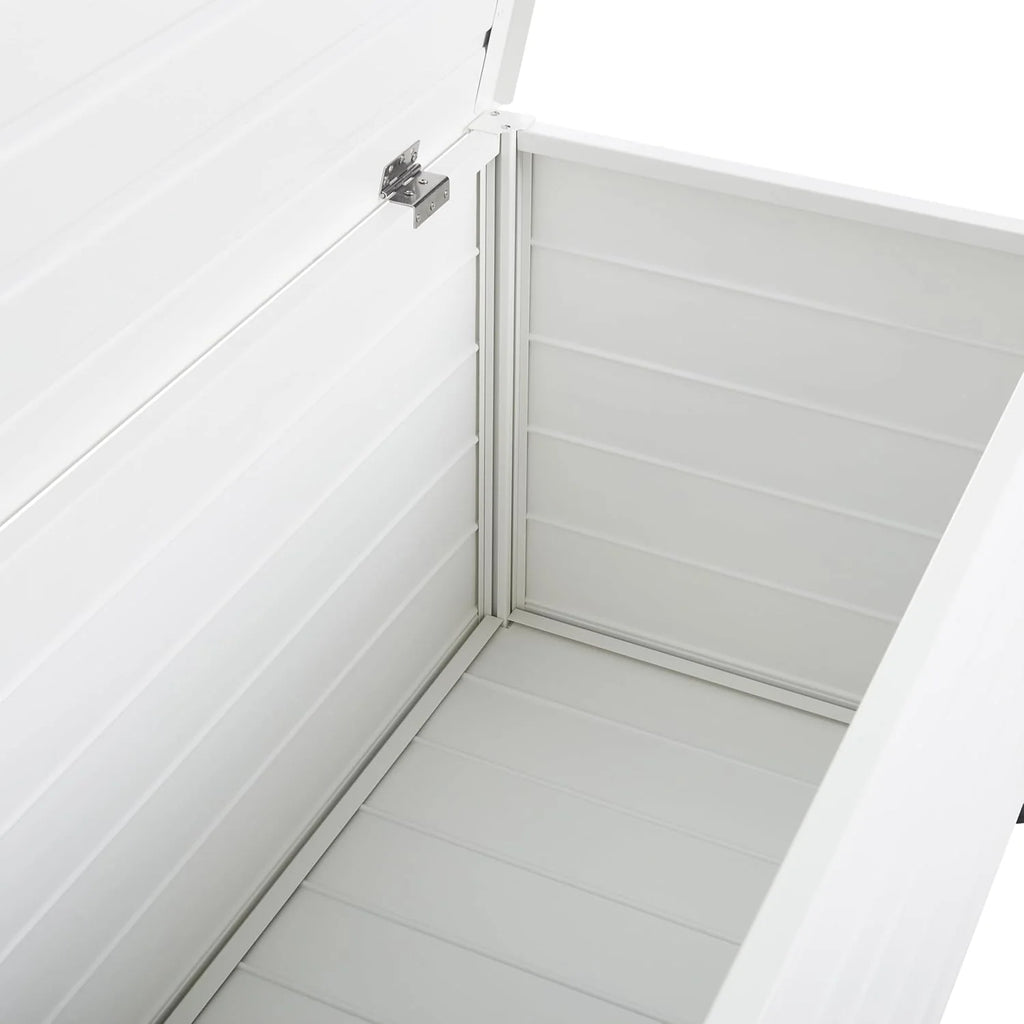 Beliani Aluminiowa skrzynia ogrodowa biała 113 x 50 cm Campalto
