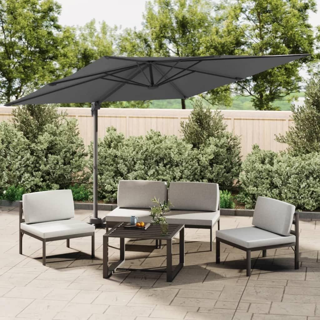 Parasol wspornikowy LED antracytowy, 400 x 300 cm