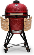Kamado BONO BBQ - Wielki grill XXL z 10 akcesoriami - Ø 59 cm Kamado Grill z Akcesoriami - Czerwony grill wędzarniczy na taras, balkon lub do ogrodu
