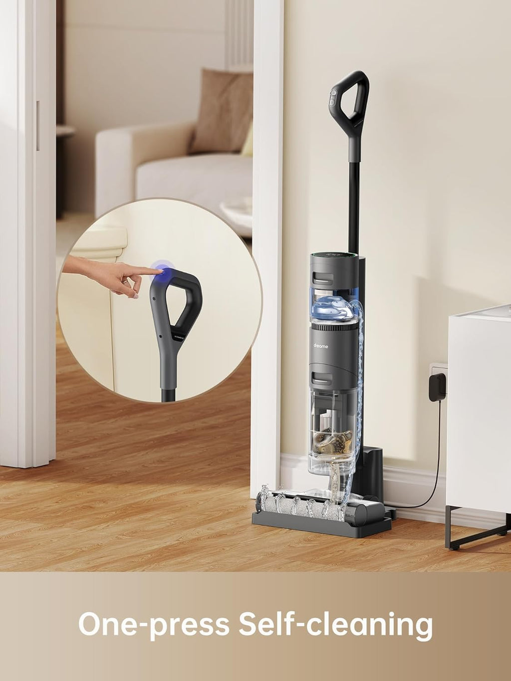 dreame H14 Pro odkurzacz na sucho i na mokro, płaska konstrukcja 180°, czyszczenie szczotki w temperaturze 60°C, suszenie w 5 min, automatyczne dozowanie roztworu, sterowanie aplikacją, 18 kPa