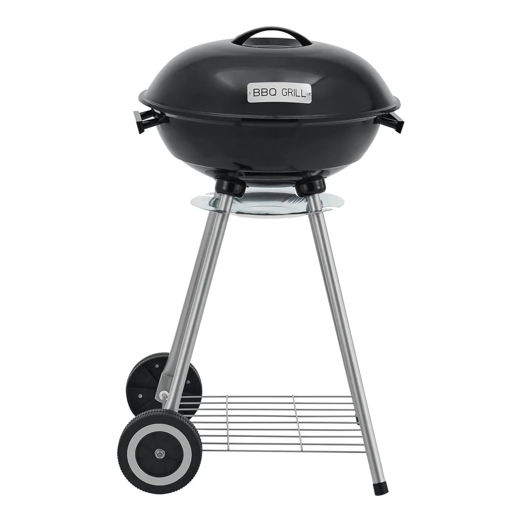 Okrągły grill węglowy Apricena z pokrywą 80x49x47cm - Czarny [casa.pro]