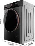 Cecotec Pralka 10kg Ładowana Od Przodu Bolero DressCode 10610 Inverter Steel A. 1400 obr./min, Steam Max, Silnik Inverter Plus, 15 Programów, OnSmart, Smooth Wash, Stop&Go, Uszczelka Antybakteryjna, Drum Clean