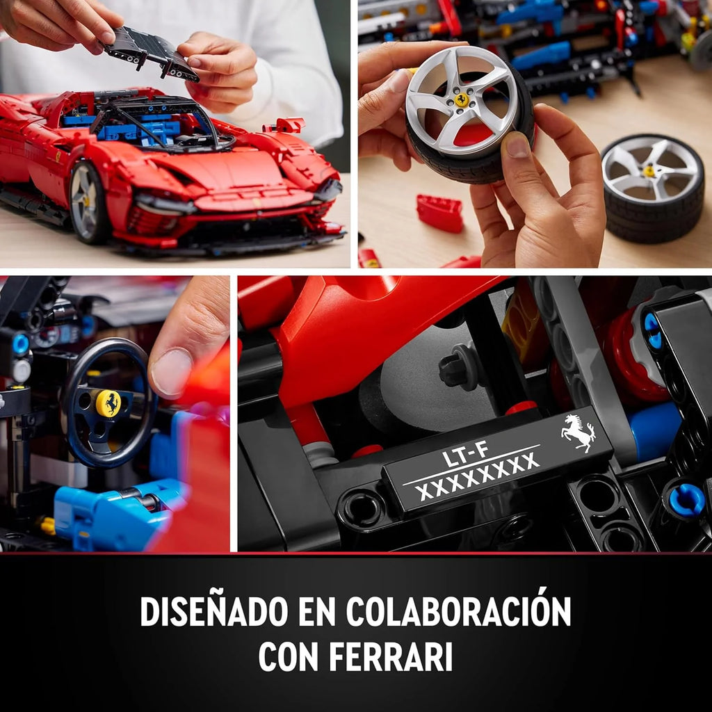 LEGO Technic Ferrari Daytona SP3, Czerwony Model Supersamochodu do Zbudowania, Skala 1:8, Kolekcjonerski Prezent dla Mężczyzn i Kobiet, Ostateczny Koncept Samochodu 42143