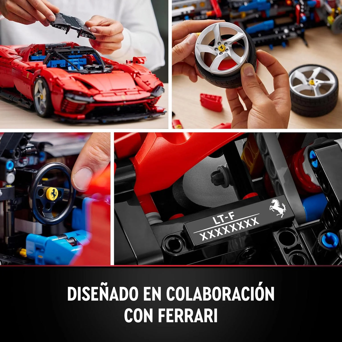 LEGO Technic Ferrari Daytona SP3, Czerwony Model Supersamochodu do Zbudowania, Skala 1:8, Kolekcjonerski Prezent dla Mężczyzn i Kobiet, Ostateczny Koncept Samochodu 42143