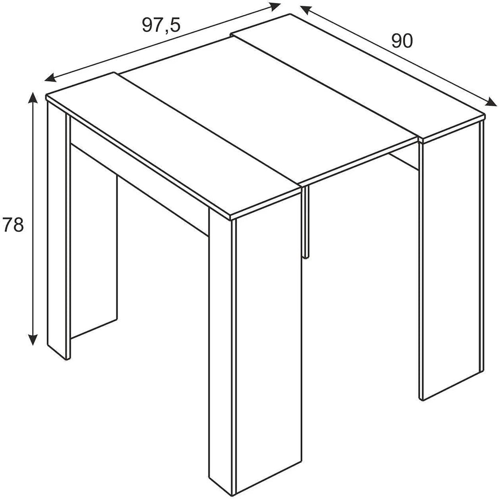 Mobelcenter - Stół Jadalniany Konsolowy Rozkładany, Stół do Salonu, Przedpokoju lub Kuchni, Stół Składany Rozkładany, Kolor Cement (1127)