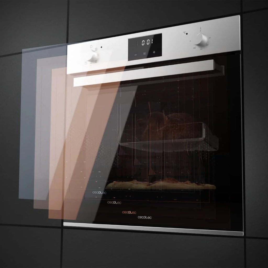Piekarnik do zabudowy Cecotec Horno Integrable Multifunción 70L Bolero Hexa M226001 Line A. 2800W, 7 funkcji, wyświetlacz, Steam Base XXL, Steam Assist, Steam EasyClean, wentylator chłodzący, tryb Eco, tryb konwekcji, tryb grill