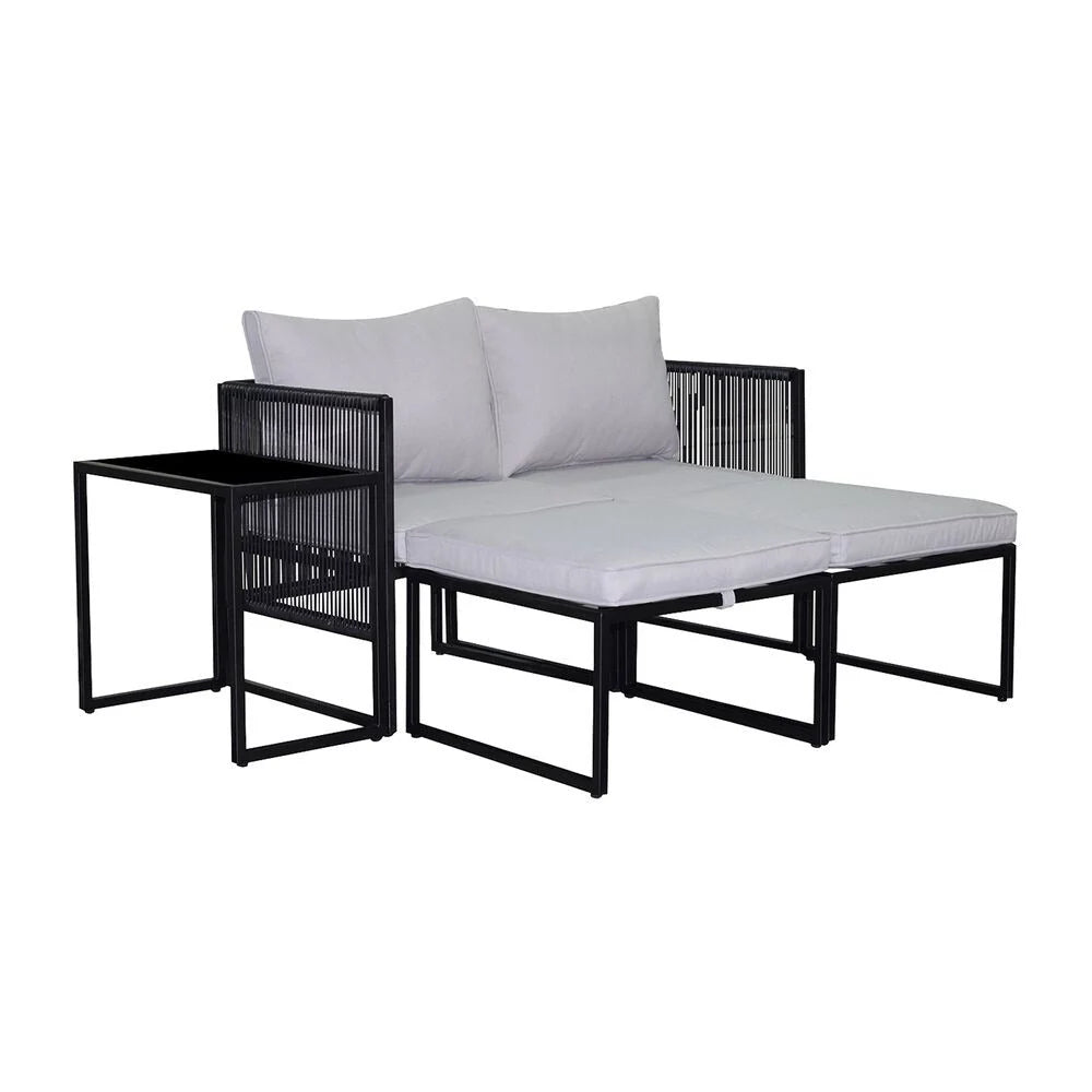 Jumi garden furniture set, with cushions, grey