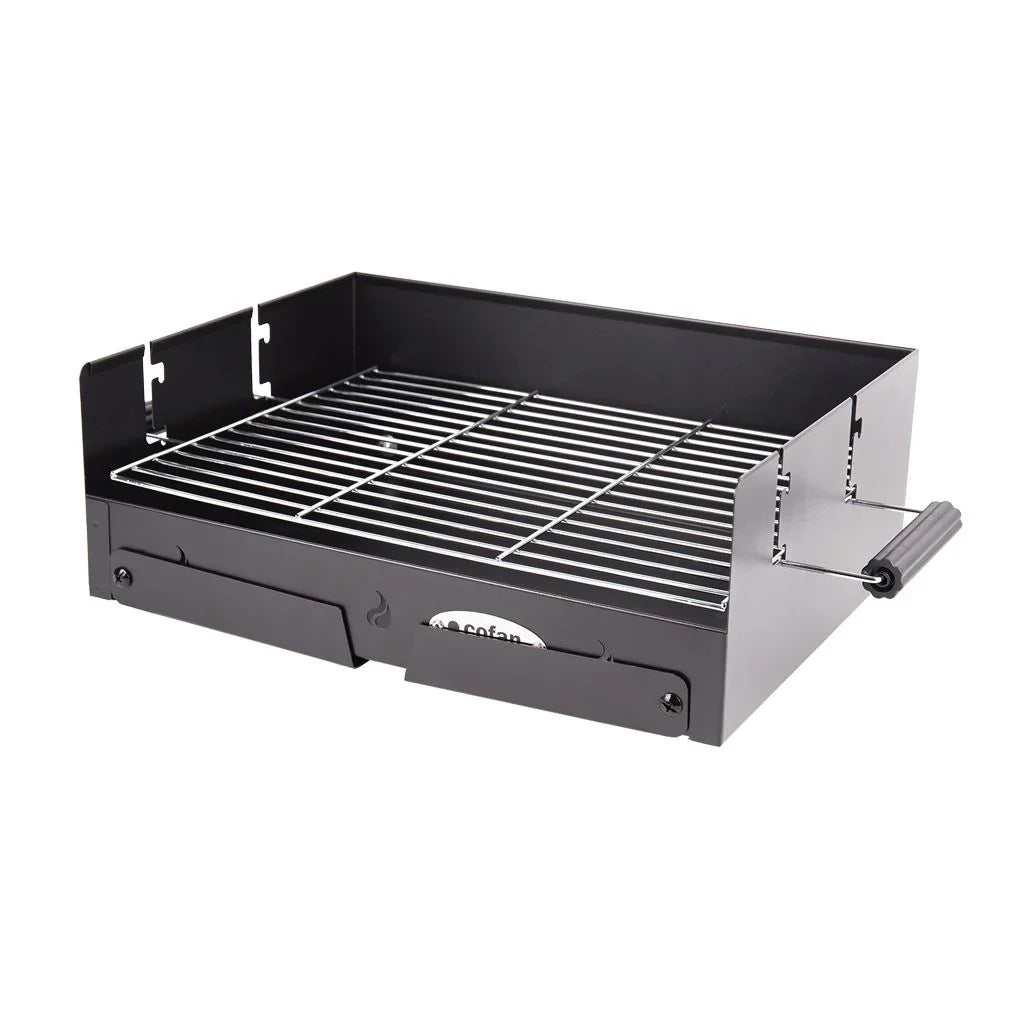 Cofan Przenośny Grill Węglowy | Chromowany Ruszt Stalowy | Składany Grill | Z Uchwytami Bocznymi | Idealny Na Kemping, Do Ogrodu I Na Taras | Wymiary: 45,5 X 34,5 X 31,5 Cm