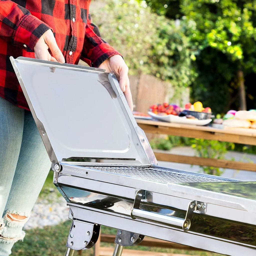 Innowacyjny składany grill węglowy Innovagoods ze stali nierdzewnej
