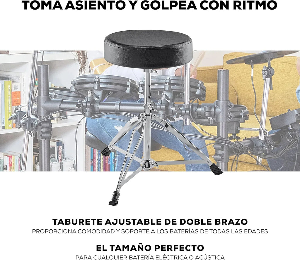 Alesis Nitro Max Kit – Elektroniczna perkusja z cichymi naciągami siateczkowymi, dwustrefowym padem werbla 10", Bluetooth, 440+ autentycznych brzmień, lekcjami Drumeo, USB MIDI, pedałem stopy