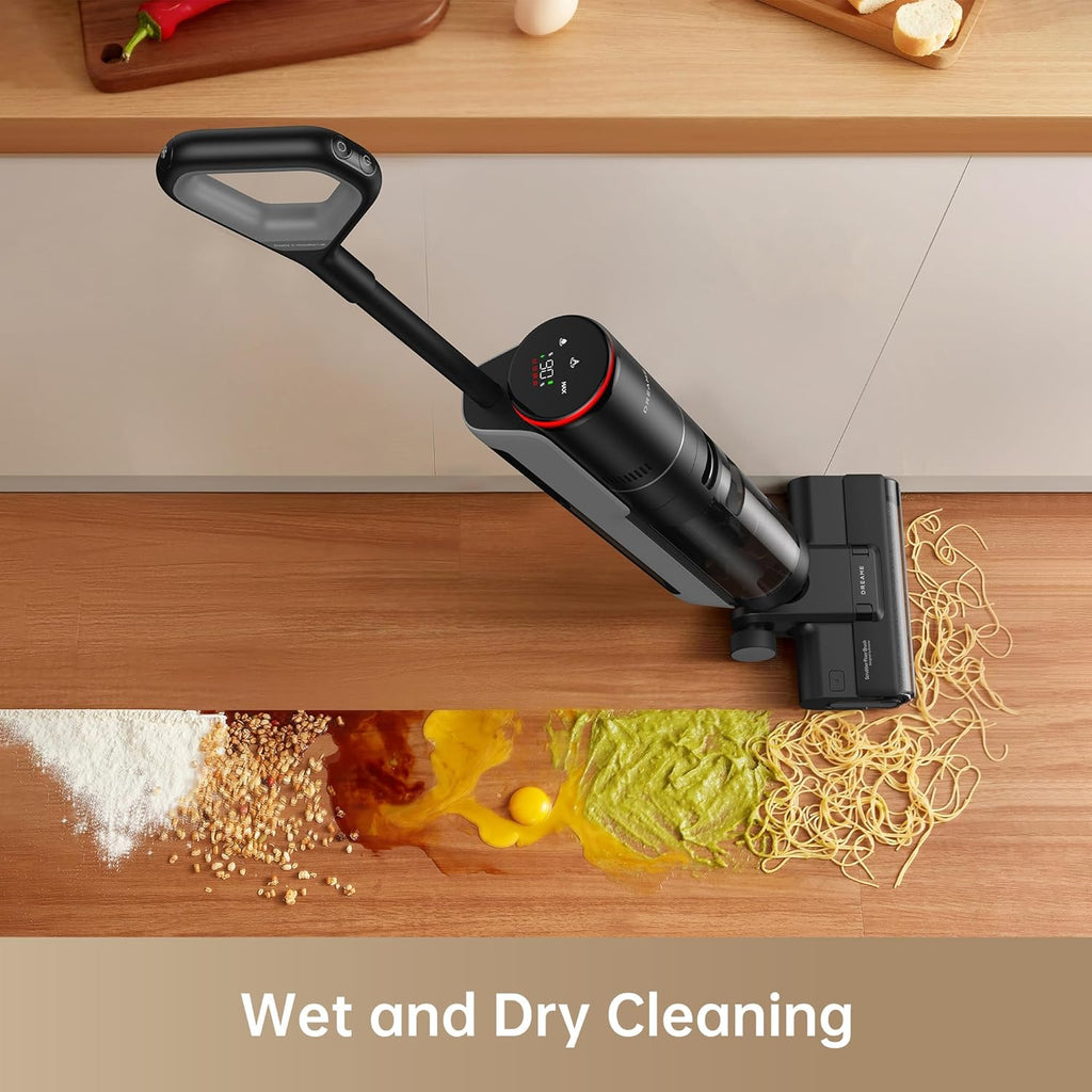 dreame H14 Pro odkurzacz na sucho i na mokro, płaska konstrukcja 180°, czyszczenie szczotki w temperaturze 60°C, suszenie w 5 min, automatyczne dozowanie roztworu, sterowanie aplikacją, 18 kPa