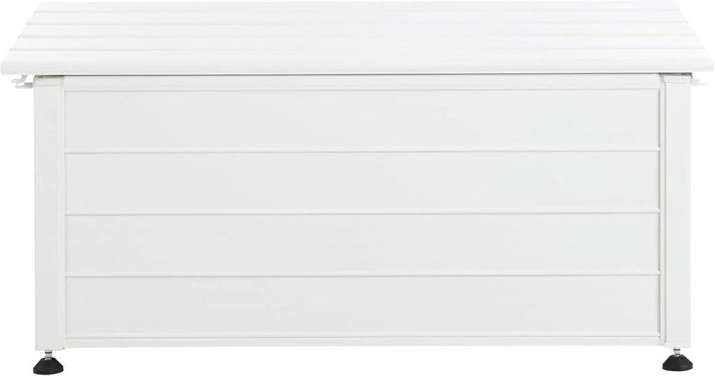 Beliani Aluminiowa skrzynia ogrodowa biała 113 x 50 cm Campalto