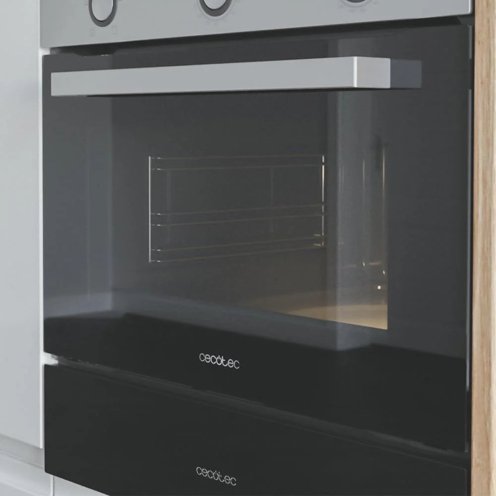 Cecotec Piekarnik do Zabudowy 45cm Wysokości Konwencjonalny Bolero Hexa C134500 Inox A. 2600W, Pojemność 56L, Niskie Zużycie Energii, 4 Funkcje, Minutnik, Czyszczenie Parowe, Gotowanie na Parze