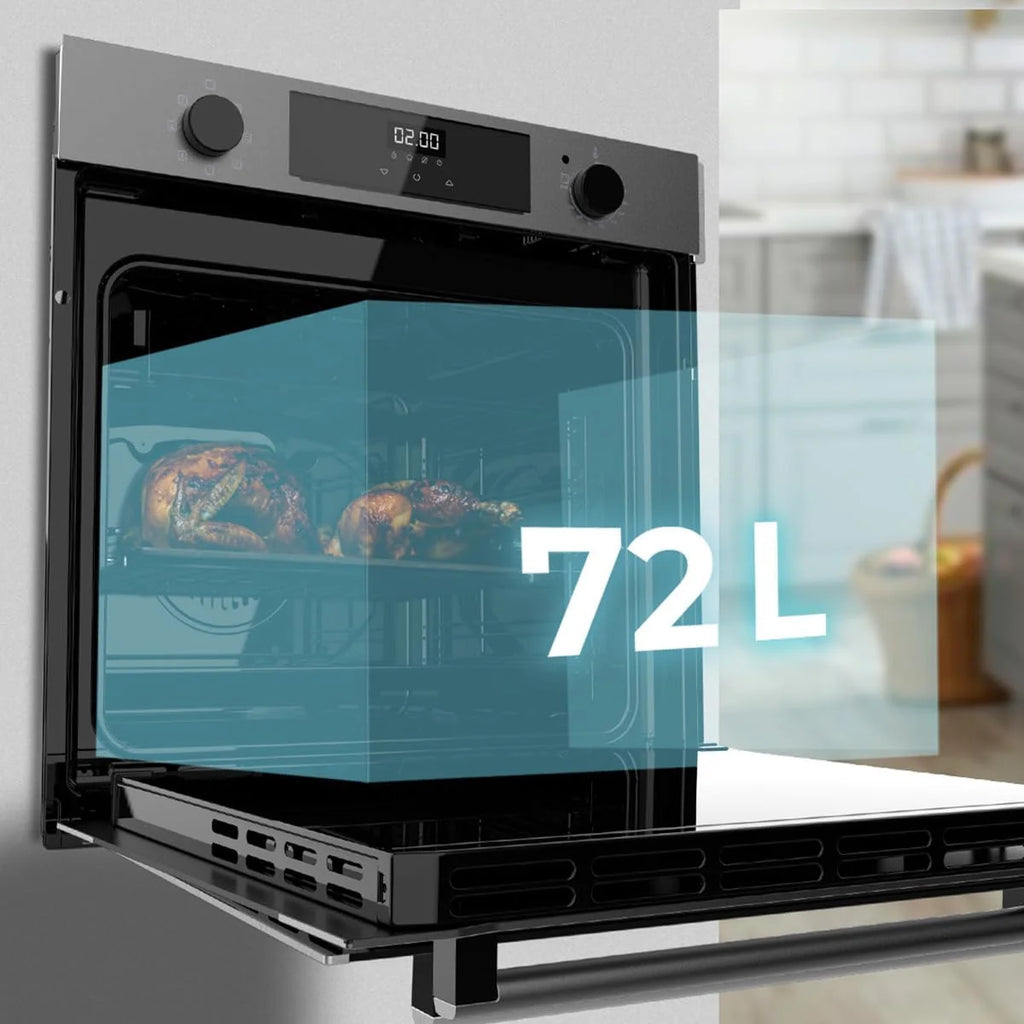 Cecotec Piekarnik do zabudowy wielofunkcyjny 60 cm Bolero Hexa M226000 Matt A. 2800W, 72L, 7 funkcji, tryb grill, grill z termoobiegiem, tryb konwekcji, rozmrażanie, Steam Base X2, Steam EasyClean, Steam Assist