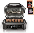 Ninja Woodfire Pro XL 4 w 1, grill i wędzarnia ogrodowa, termometr, główny grill 4 w 1, grill wędzarniczy, zewnętrzna frytkownica powietrzna, piekarnik, przenośny, grill elektryczny, ciemnoszary, model OG850
