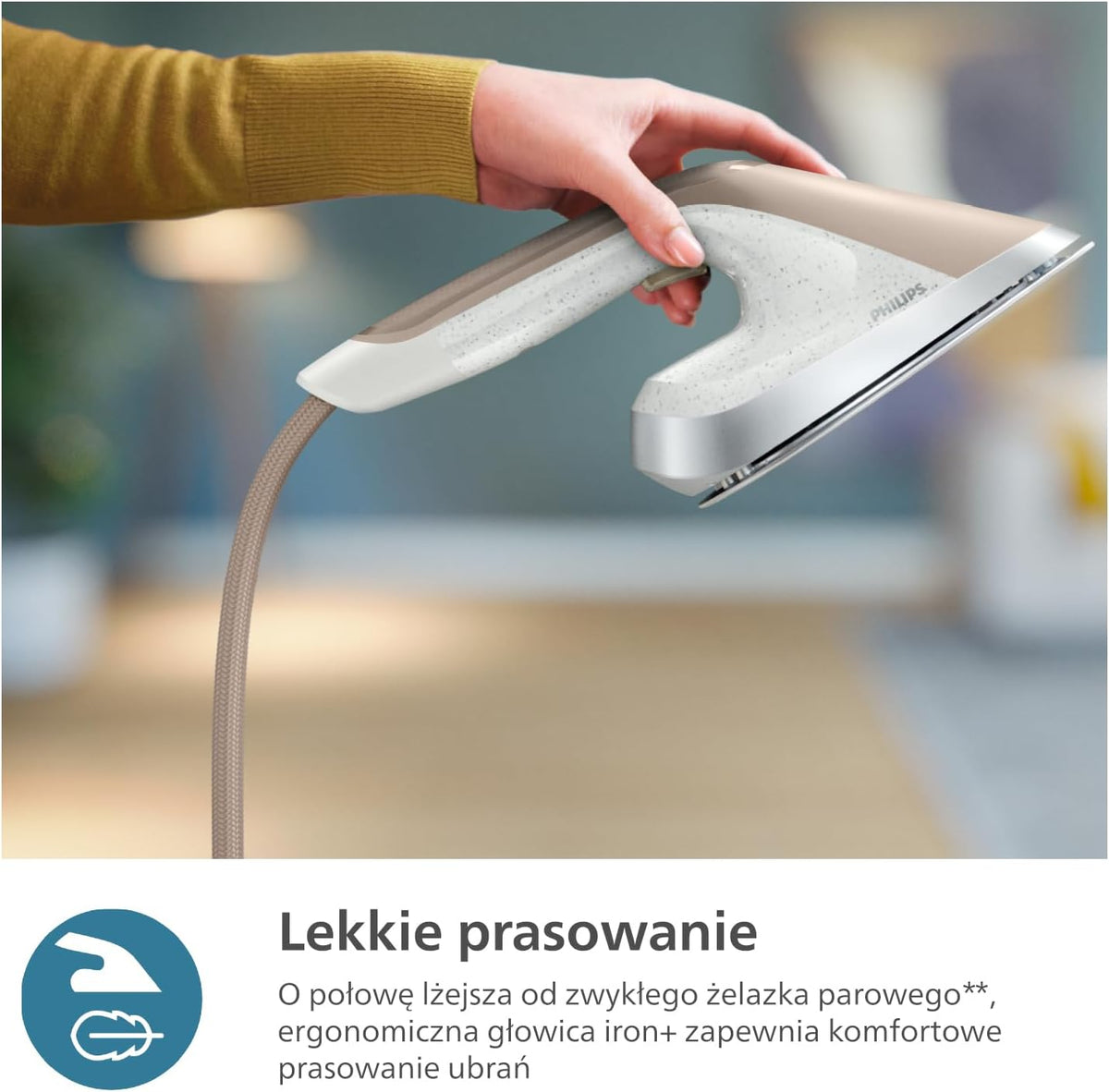 Philips All-in-One Zestaw do Prasowania 8500 – Deska z Regulacją Kąta, Technologia OptimalTEMP, Odłączana Podstawa, Zabija 99,9% Bakterii i Roztoczy, Ciemnoniebieski (AIS8530/20)