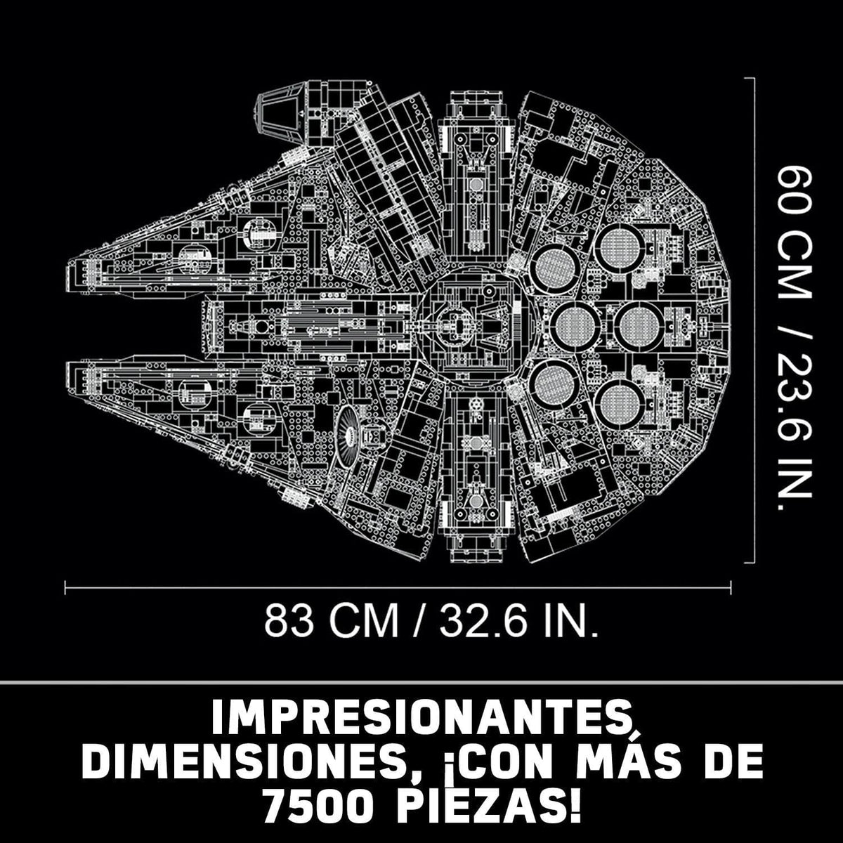 LEGO Star Wars Sokół Millennium, model konstrukcyjny dla dorosłych, statek kosmiczny Hana Solo z minifigurkami Chewbaki, Lei i C-3PO, kolekcjonerski prezent dla mężczyzn, kobiet i fanów, 75192