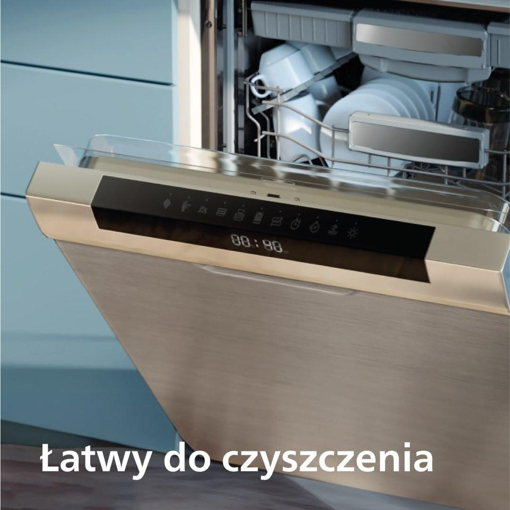 Philips Ovi Dual Basket z parą - Wyjątkowe funkcje gotowania Steamfry, Gotowania na parze, Airfry - 19 sposobów gotowania; pojemność 9L (3L + 6L), RapidAir Plus, automatyczne SteamClean (NA550/00)