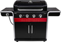 Gas2Coal® Grill hybrydowy: trzy palnikowy grill gazowy i węglowy, czarny.