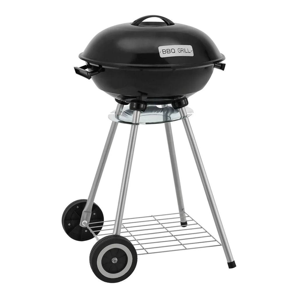 Okrągły grill węglowy Apricena z pokrywą 80x49x47cm - Czarny [casa.pro]