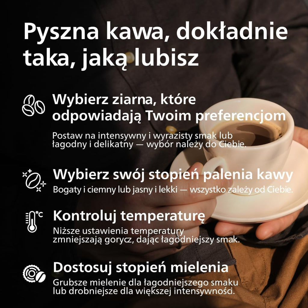 Philips 2200 Series Automatyczny ekspres do kawy - 2 rodzaje kawy, wyświetlacz dotykowy, klasyczny spieniacz do mleka, ceramiczny młynek, matowa czerń (EP2220/10)