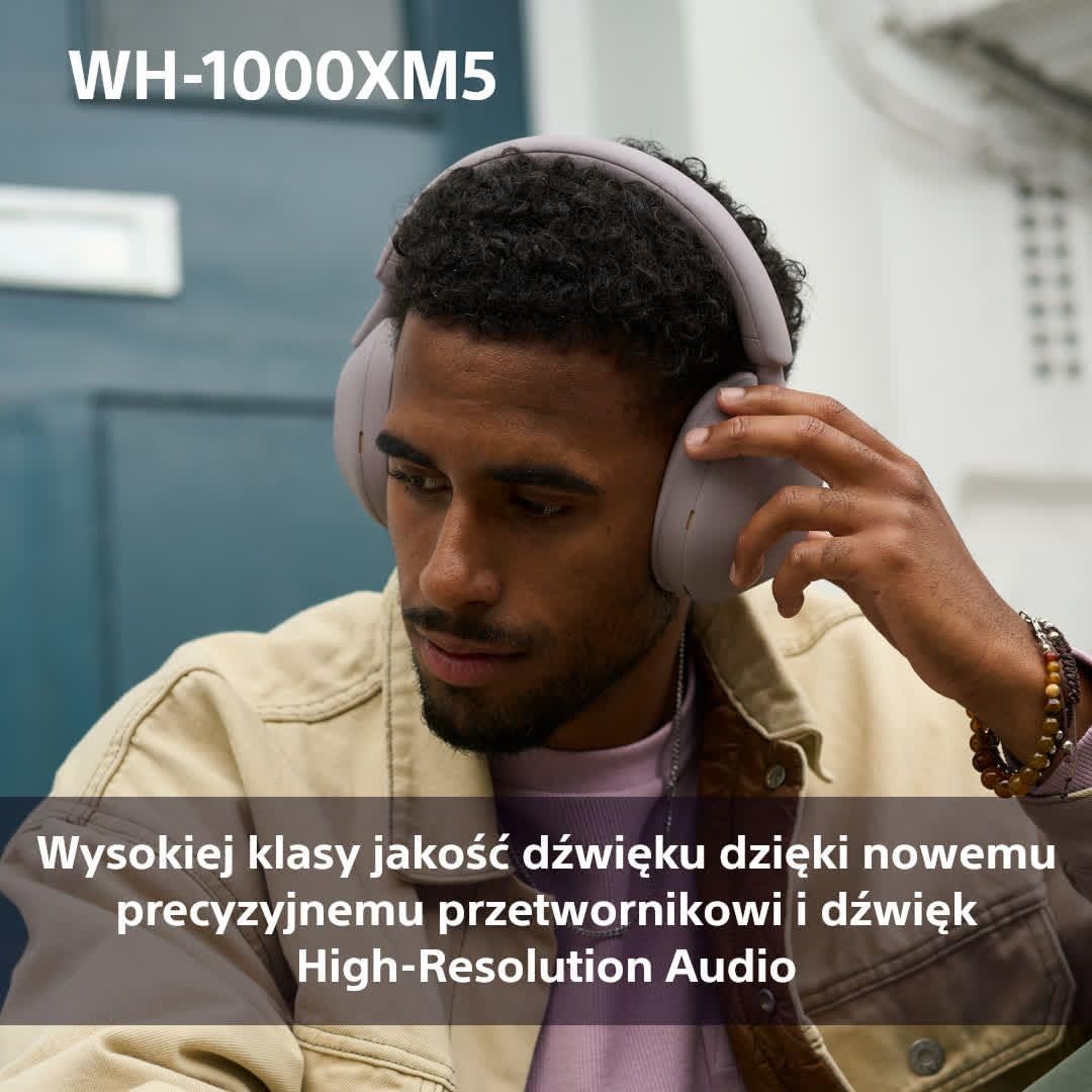 Sony WH-1000XM5 ANC Bezprzewodowe Słuchawki Nauszne z Redukcją Hałasu, Bluetooth, Clear Call Quality, Hi-Res, Do 30H Baterii, Szybkie Ładowanie, Alexa i Google Assistant, IOS i Android - Czarne