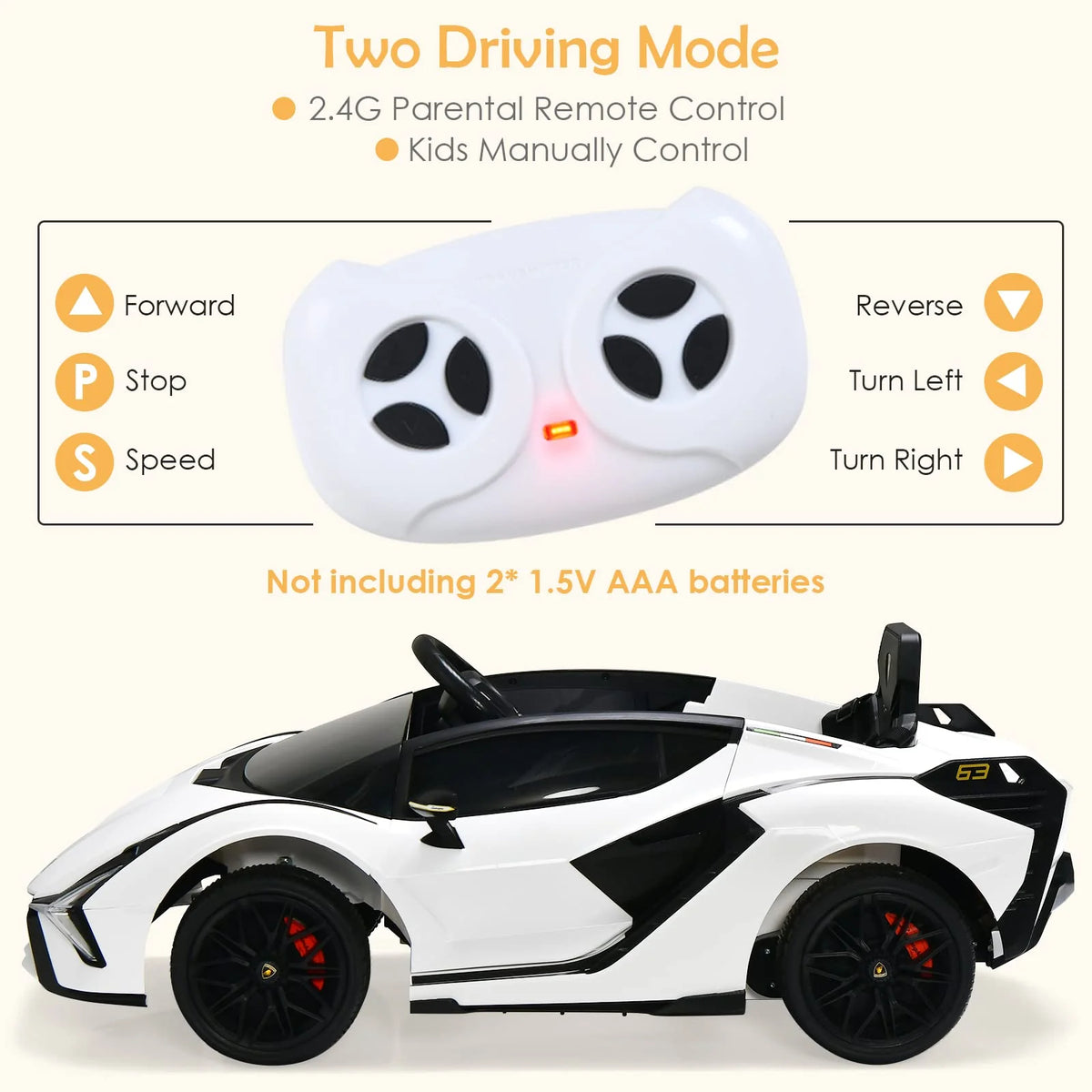 Lamborghini Licencjonowane Elektryczne z Zawieszeniem i Bluetooth