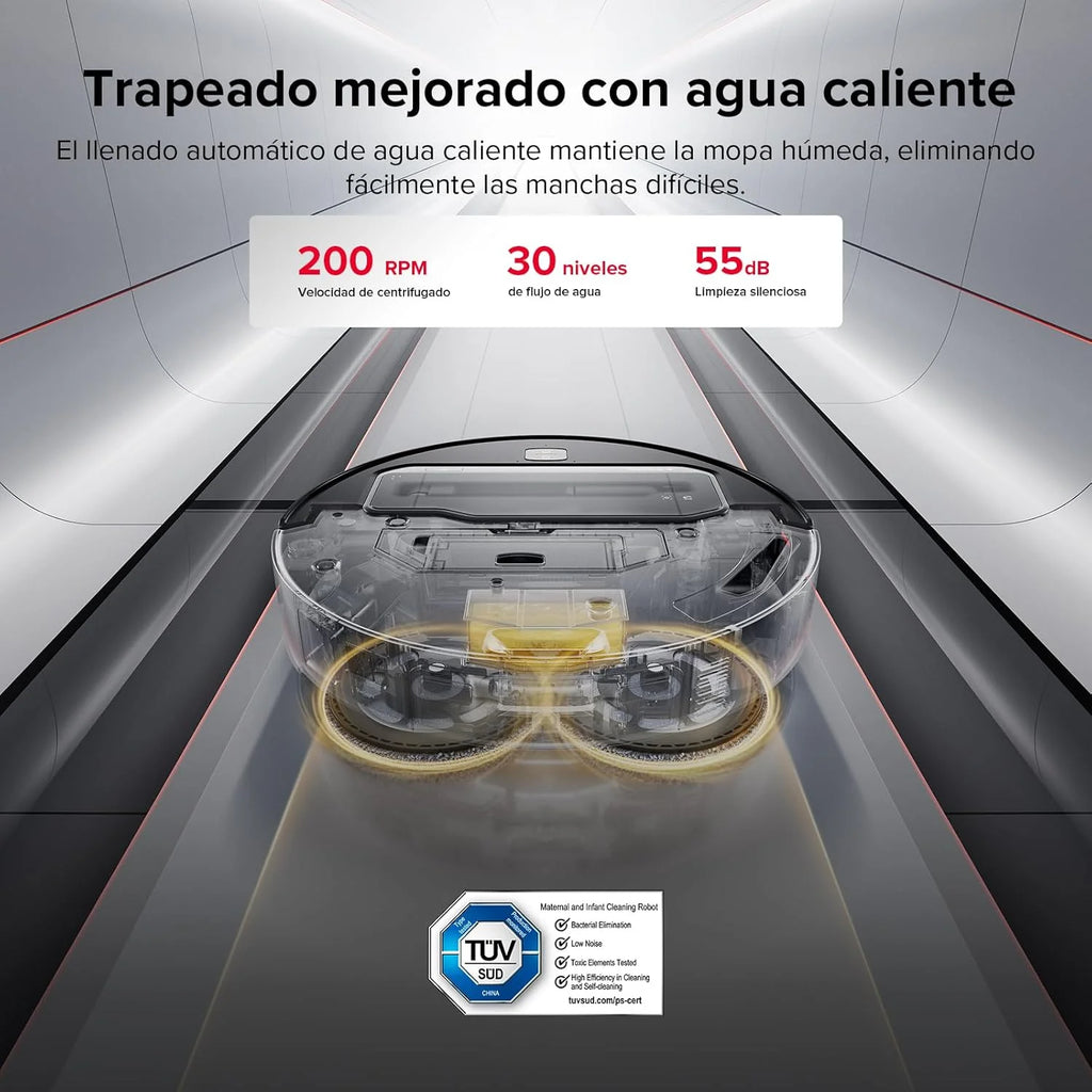 roborock Saros Z70 Robot odkurzający z 5-osiowym składanym ramieniem OmniGrip, siłą ssania 22000 Pa, podwójnym systemem zapobiegającym plątaniu się, ultracienką konstrukcją 7,98 cm i możliwością omijania 108 rodzajów przeszkód, czarny